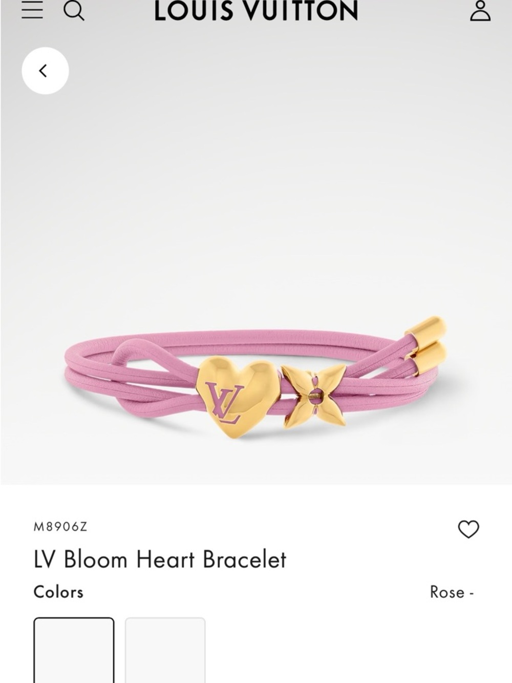 Authentic Louis Vuitton Pink Heart Bloom Bracelet